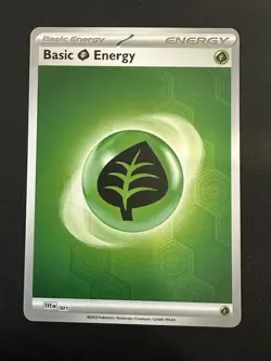POKEMON TCG BASIC LEAF ENERGY 001 SVE SHROUDED FABLE REVERSE HOLO ENGLISH - Image 1