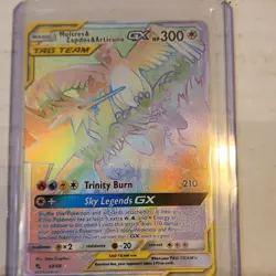 Pokemon TCG Moltres & Zapdos & Articuno GX 69/68 Hidden Fates Holo Secret Rare - Image 1