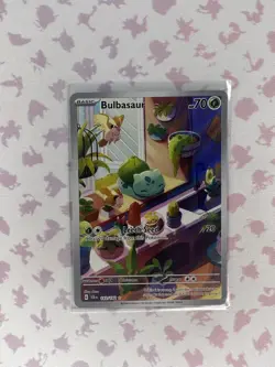 Pokemon TCG Bulbasaur Holo Card Stellar Crown Illustration Rare 143/142 NM - Image 1