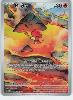 Magby - 186/182 Illustration Rare Holo SV04: Paradox Rift NM Pokemon - Image 1