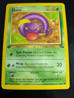 Ekans 46/62 - 1st Edition Fossil - Pokemon Card - Played - Image 1