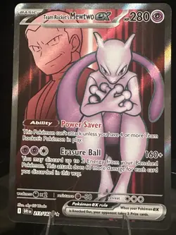 Pokemon Team Rocket's Mewtwo ex 213/182 Sv10 Ultra Rare Holo 280 HP - Image 1