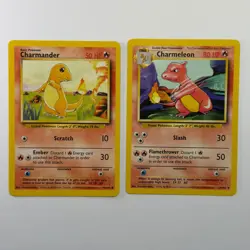 Pokemon TCG Charmander Charmeleon 2-Card Evolution Lot WOTC Vintage 1999 - Image 1
