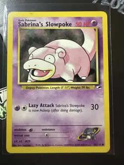 Sabrina’s Slowpoke 95/132, Gym Heroes, Pokemon TCG, 2000, Vintage, Common, NM - Image 1