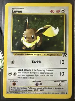 Eevee 55/82, Team Rocket Set, Pokemon TCG, WOTC, Vintage 2000, Common, NM - Image 1