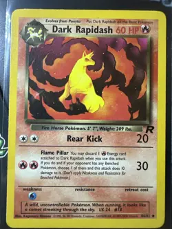 Dark Rapidash 44/82, Team Rocket, Pokemon TCG, WOTC, Vintage 2000, Uncommon, NM - Image 1