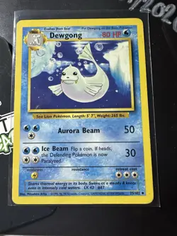 Dewgong 25/102, 1999 Base Set, Pokemon TCG, WotC, Vintage, Uncommon, NM/LP - Image 1