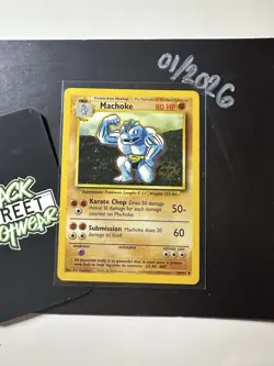 Machoke 34/102, 1999 Base Set, Pokemon TCG, WotC, Vintage, Uncommon, LP/NM - Image 3
