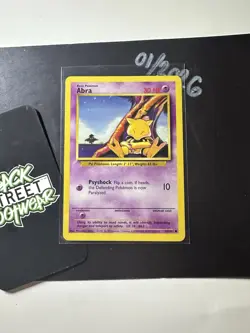 Abra 43/102, 1999 Base Set, Pokemon TCG, WotC, Vintage, Common, NM/LP - Image 3