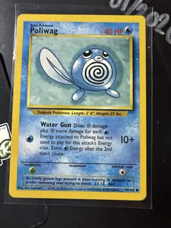 Poliwag 59/102, 1999 Base Set, Pokemon TCG, WotC, Vintage, Common, LP - Image 1