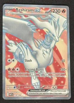 Reshiram EX 158/086 Full Art Holo Pokemon SV: White Flare English Near Mint/Mint - Image 1
