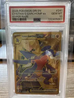 PSA 10 CYNTHIA'S GARCHOMP EX 241 DESTINED RIVALS HYPER RARE GOLD POKEMON BM - Image 1