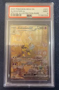 Alakazam EX 201/165 151 English SIR PSA 9 2023 Pokemon TCG - Image 1