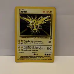 Pokemon TCG: Zapdos 20/130 Base Set 2 WoTC Holo Rare Vintage 2000 - Image 1