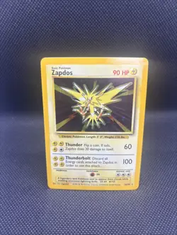 Zapdos 16/102 Pokemon TCG Base Set Holo Foil Rare LP - Image 2