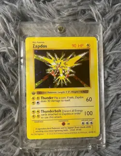 Rare Zapdos Pokemon Card TCG Shiny Holo Base Set 145|150 Pikachu Collection Gift - Image 2