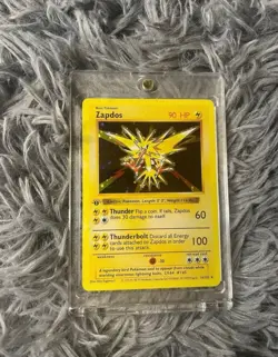 Rare Zapdos Pokemon Card TCG Shiny Holo Base Set 145|150 Pikachu Collection Gift - Image 3