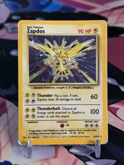 Pokemon TCG - Zapdos 16/102 - Base Set - LP/MP - Image 1