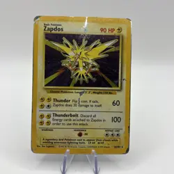 Pokemon TCG Zapdos Holo Rare Card Base Set 16/102 WOTC Heavy Played - Image 1