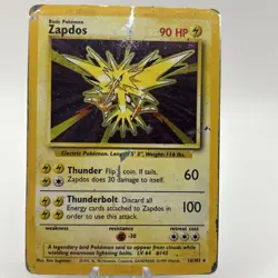 Pokemon TCG Zapdos Holo Rare Card Base Set 16/102 WOTC Heavy Played - Image 3