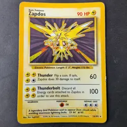 Pokemon Tcg Zapdos 16/102 Base Set Holo Rare vintage - Image 1