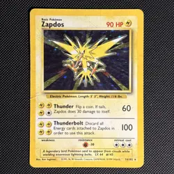 WOTC Pokemon TCG Zapdos 16/102 - English Base Set Holo Raw Card MP - Image 1