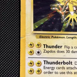 WOTC Pokemon TCG Zapdos 16/102 - English Base Set Holo Raw Card MP - Image 2