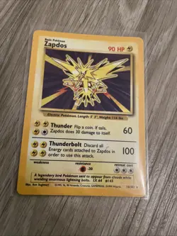 Pokemon TCG Zapdos Holo Rare Card Base Set 16/102 - Image 1