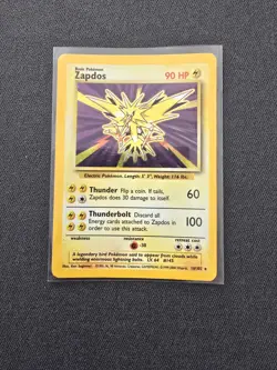 Pokemon TCG Zapdos Holo Rare Card Base Set 16/102, 1999 - Image 1