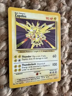 Pokemon TCG Zapdos Holo Rare Card Base Set 16/102, 1999 - Image 2