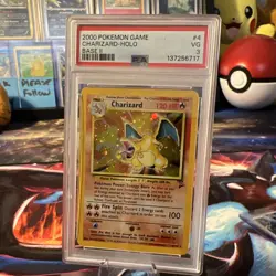 Pokemon Charizard Base Set 2 Holo Rare 120 HP 004/130 PSA 3 with swirl - Image 1