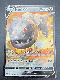 Steelix V 115/185 - Vivid Voltage - Ultra Rare Pokemon Card TCG Holo Rare V - Image 1
