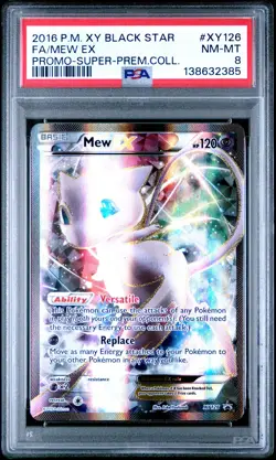 2016 POKEMON XY BLACK STAR PROMO SUPER PREMIUM COLL. #XY126 FA/MEW EX PSA 8 - Image 1