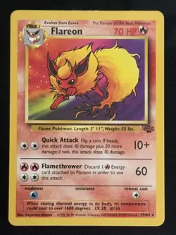 Flareon Pokemon Jungle 19/64 Non-Holo Near Mint - Image 1