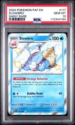 [PSA 10] Slowbro 117/091 Paldean Fates PAF Shiny Rare Secret POKEMON - Image 1