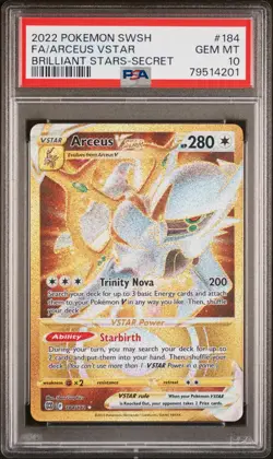 2022 Pokemon S&S Brilliant Stars Arceus VSTAR FA Full Art Secret #184 PSA 10 - Image 1