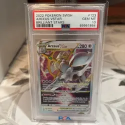 2022 POKEMON SWORD & SHIELD BRILLIANT STARS #123 ARCEUS VSTAR PSA 10 - Image 1