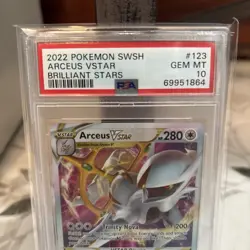 2022 POKEMON SWORD & SHIELD BRILLIANT STARS #123 ARCEUS VSTAR PSA 10 - Image 3