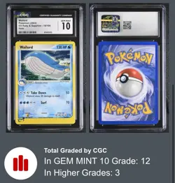 CGC 10 GEM MINT Wailord 2003 EX Ruby & Sapphire 14/109 Holo Pokemon Card - Image 1