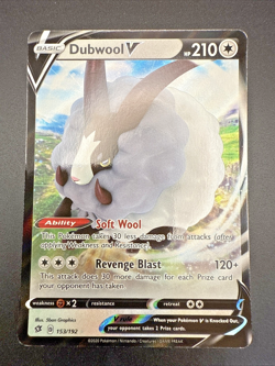 Dubwool V - 153/192 - SWSH Rebel Clash - Half Art Pokemon Card TCG Holo Rare V - Image 1