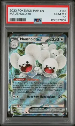 2023 POKEMON PAR EN 155/182 MAUSHOLD EX PSA 10 LOW POP PARADOX RIFT #155 - Image 2