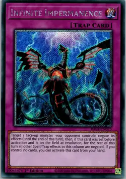Yugioh Infinite Impermanence RA01-EN075 1st Edition Platinum Secret Rare NM - Image 1