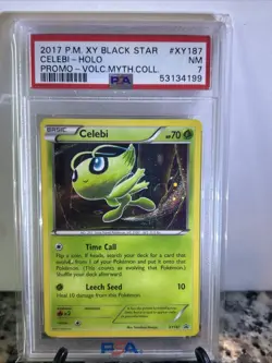 POKEMON 2017 XY Black Star Promo Mythical Coll CELEBI Holo #XY187 PSA 7 RARE - Image 1