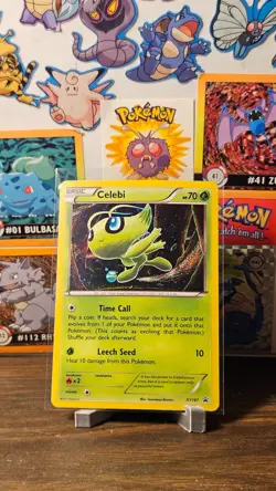 Pokemon TCG Celebi XY187 XY Black Star Promo Holo - moderately played - Image 1