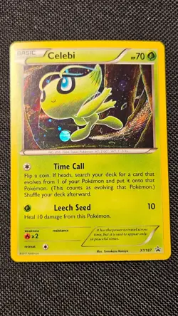 Pokemon TCG Celebi XY187 XY Black Star Promo Holo - moderately played - Image 2