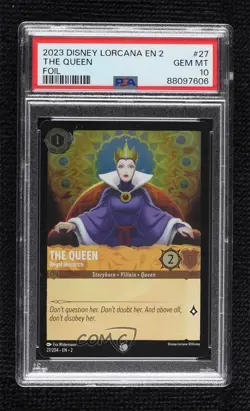 2023 Lorcana - Rise of the Floodborn 2 Foil Queen Regal Monarch PSA 10 GEM MT - Image 1