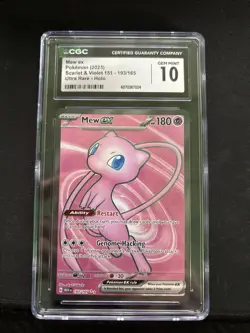 Mew EX 193/165 English Scarlet & Violet 151 Full Art CGC 10 - Image 1