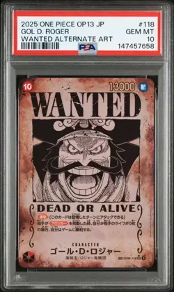 PSA 10 Roger OP09-118 SP Alt Art SEC Wanted Carrying on His Will One Piece Card - Image 1