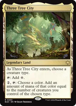 MTG Three Tree City Bloomburrow Rare Legendary Land NM - Image 2