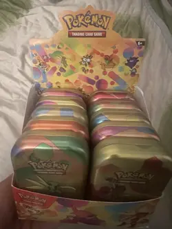 Pokemon 151 TCG Display EMPTY Mini Tins With Coins And Art Card Complete Set - Image 1
